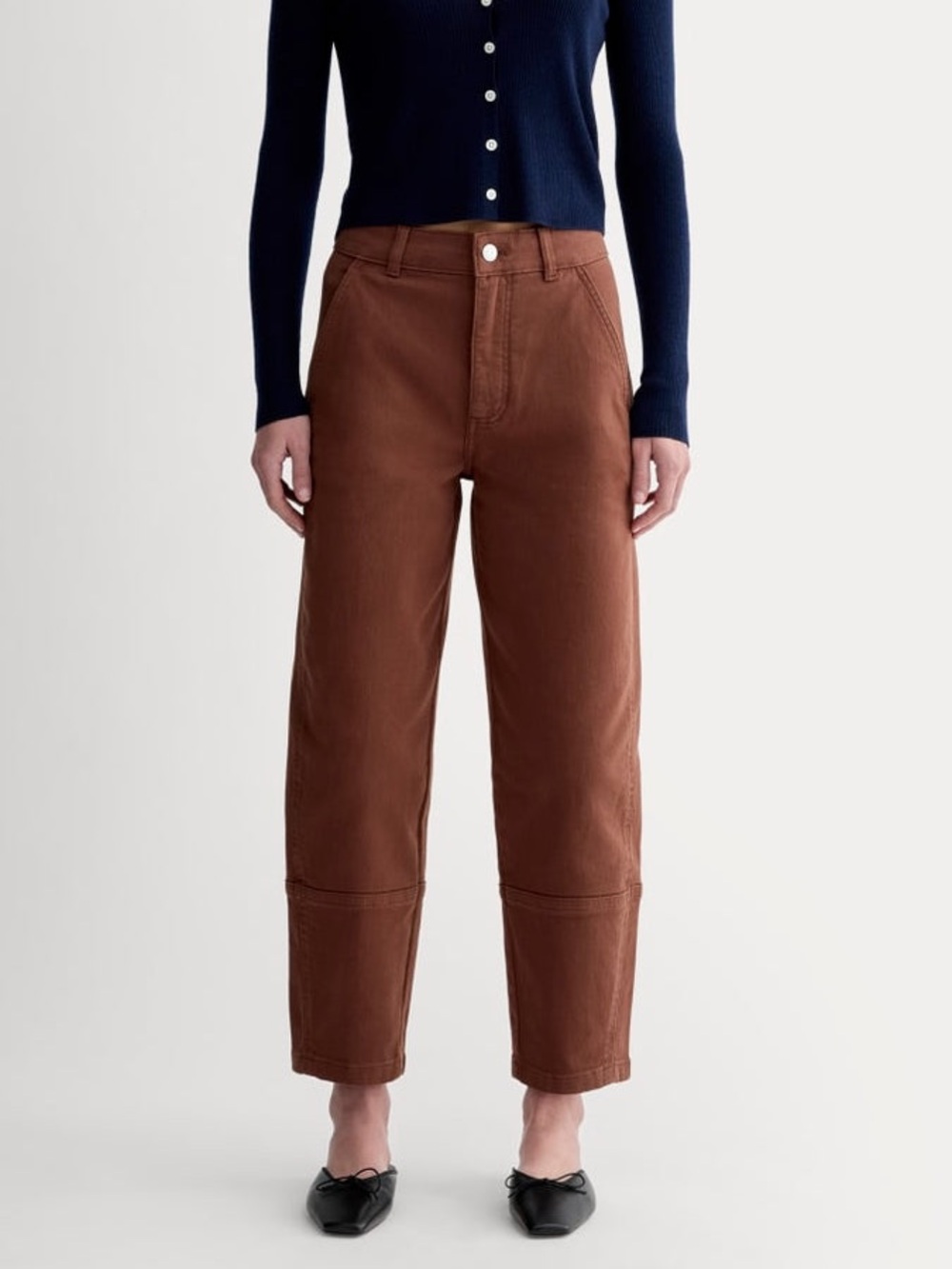 Everlane The Utility Barrel Pant in Rosewood Brown